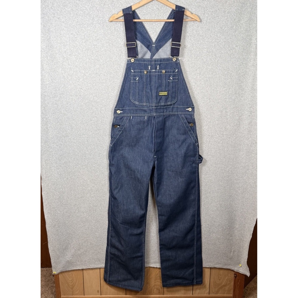 Toughskins Sears Denim Overalls Mens 32 X 30 Dark Wash Workwear Carpenter